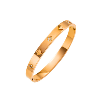 Pulsera de acero inoxidable con diamantes INS de moda, sin decoloración 