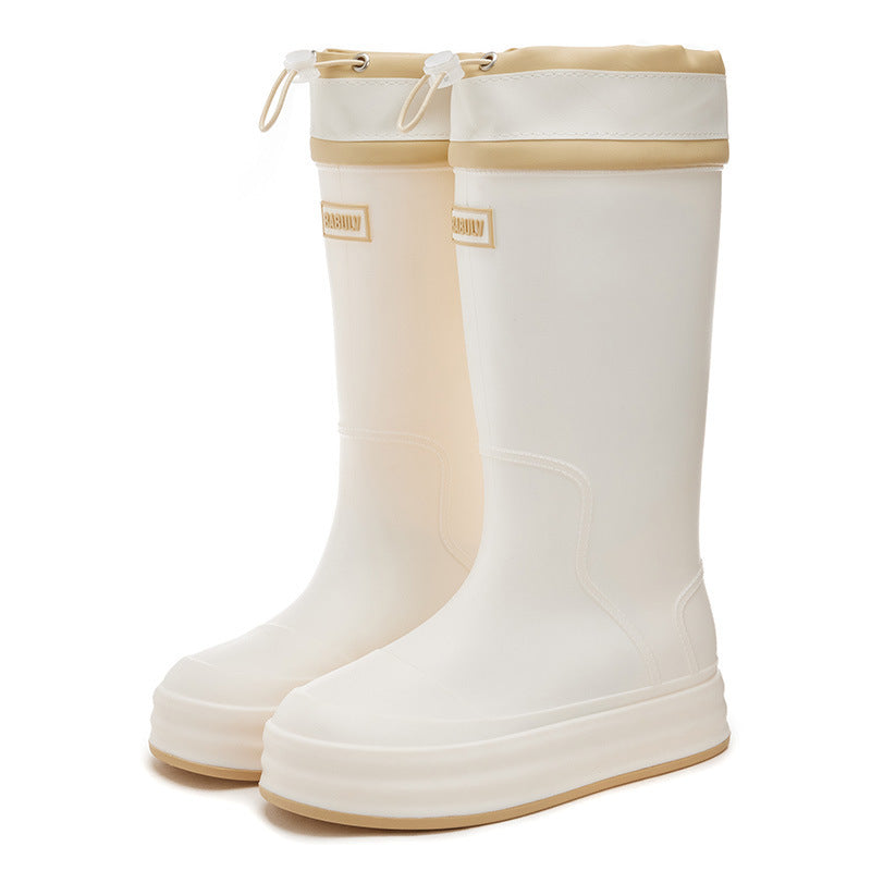 thick-soled medium and long tube rubber shoes