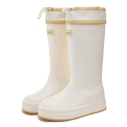 thick-soled medium and long tube rubber shoes