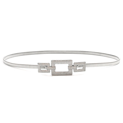 Silver chain round buckle belt