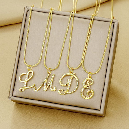 European and American 26 letters gold necklace