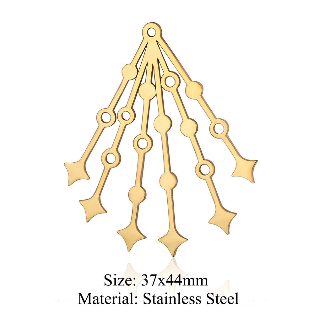 5 pcs/pack star moon titanium steel pendant planet DIY