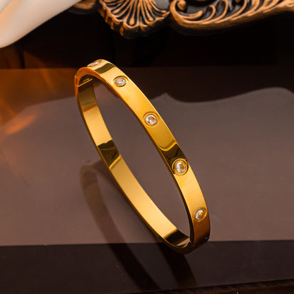 Pulseira de perfuração completa de zircão transfronteiriça da moda 