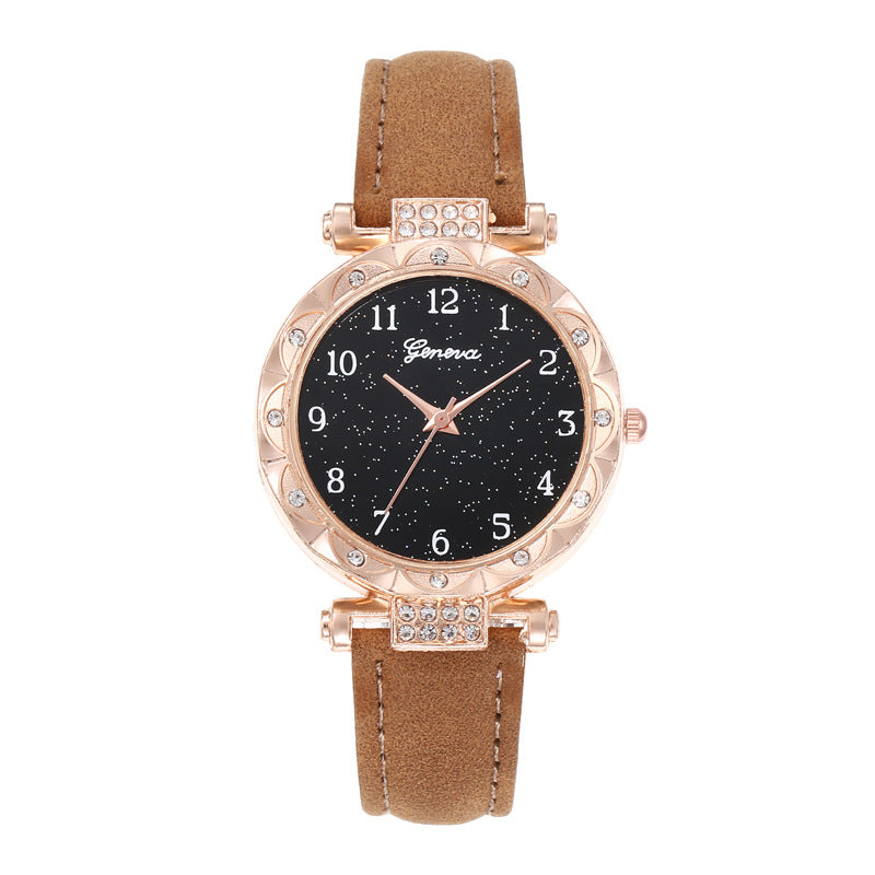 Starry Sky Digital Face Diamond Belt Quartz Watch
