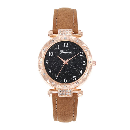 Starry Sky Digital Face Diamond Belt Quartz Watch