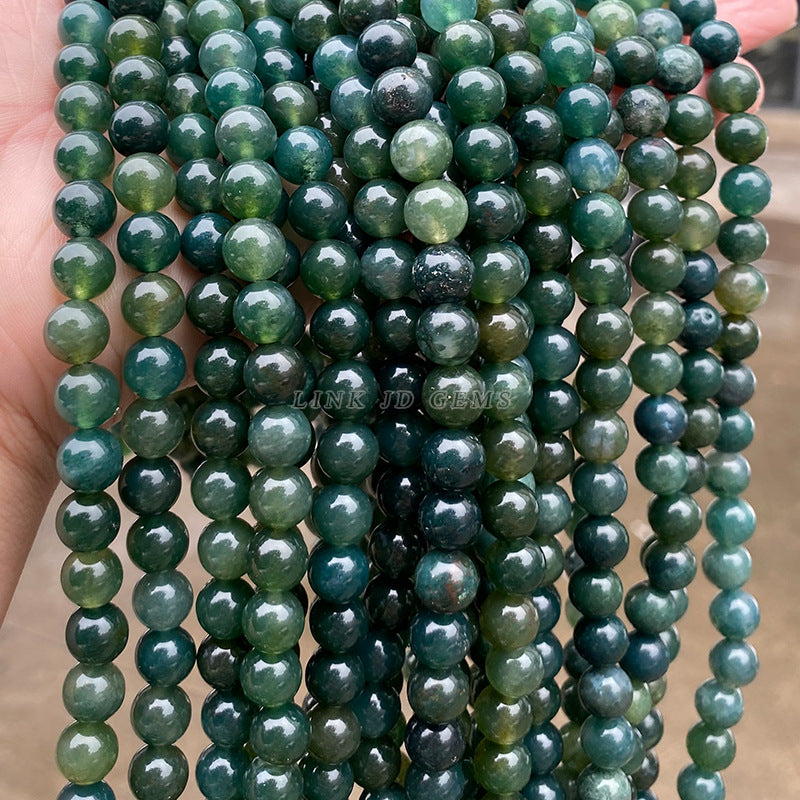5A natural agate loose beads green agate bracelet round beads