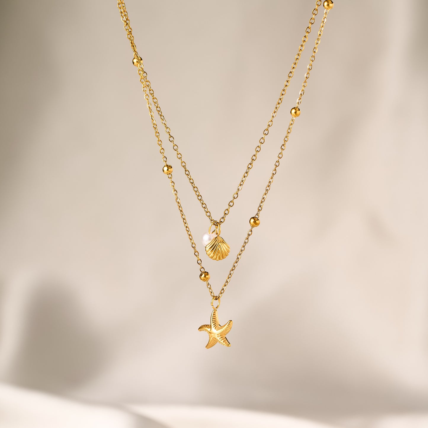 Starfish Shell Layered Necklace