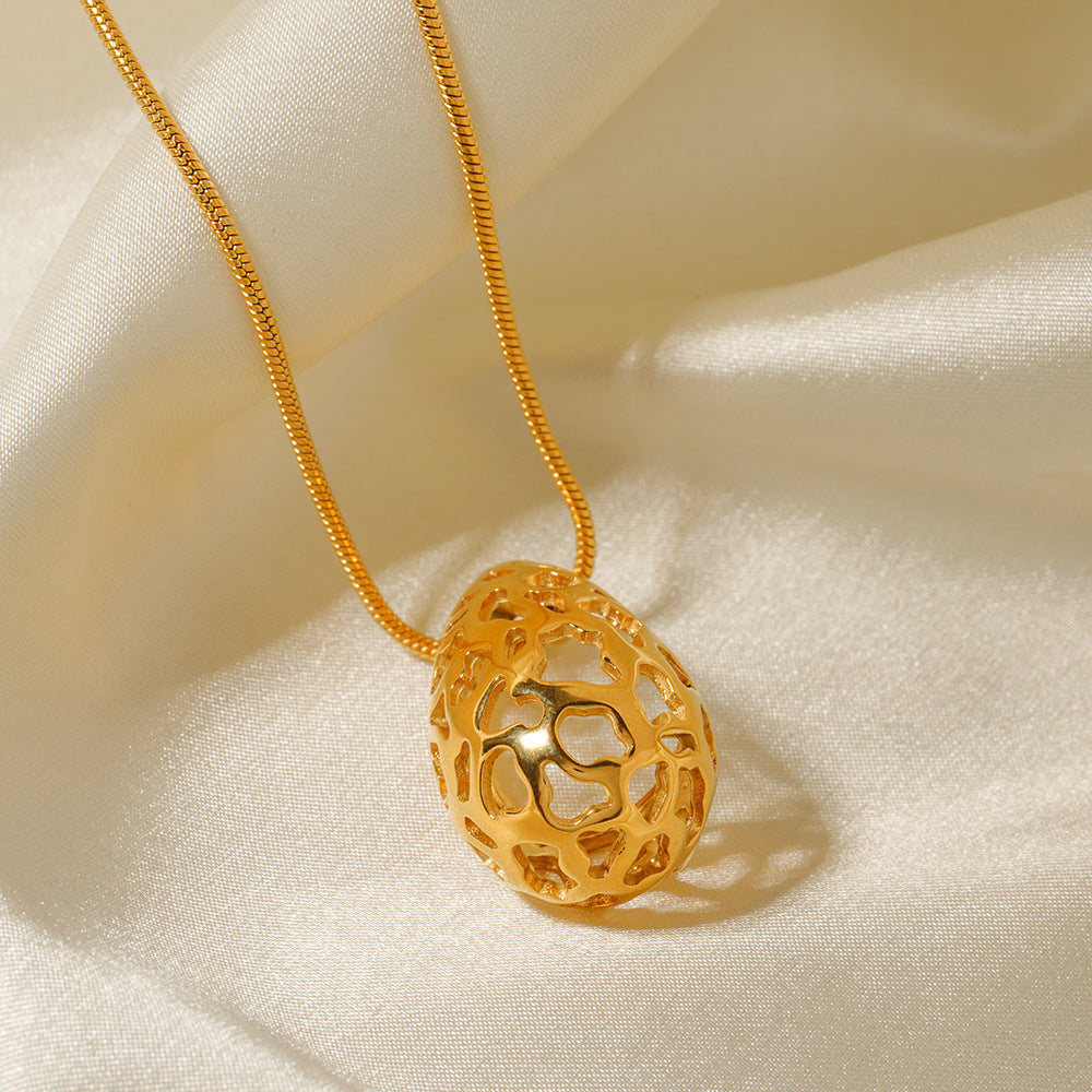 Collar de joyería con forma de gota hueca 