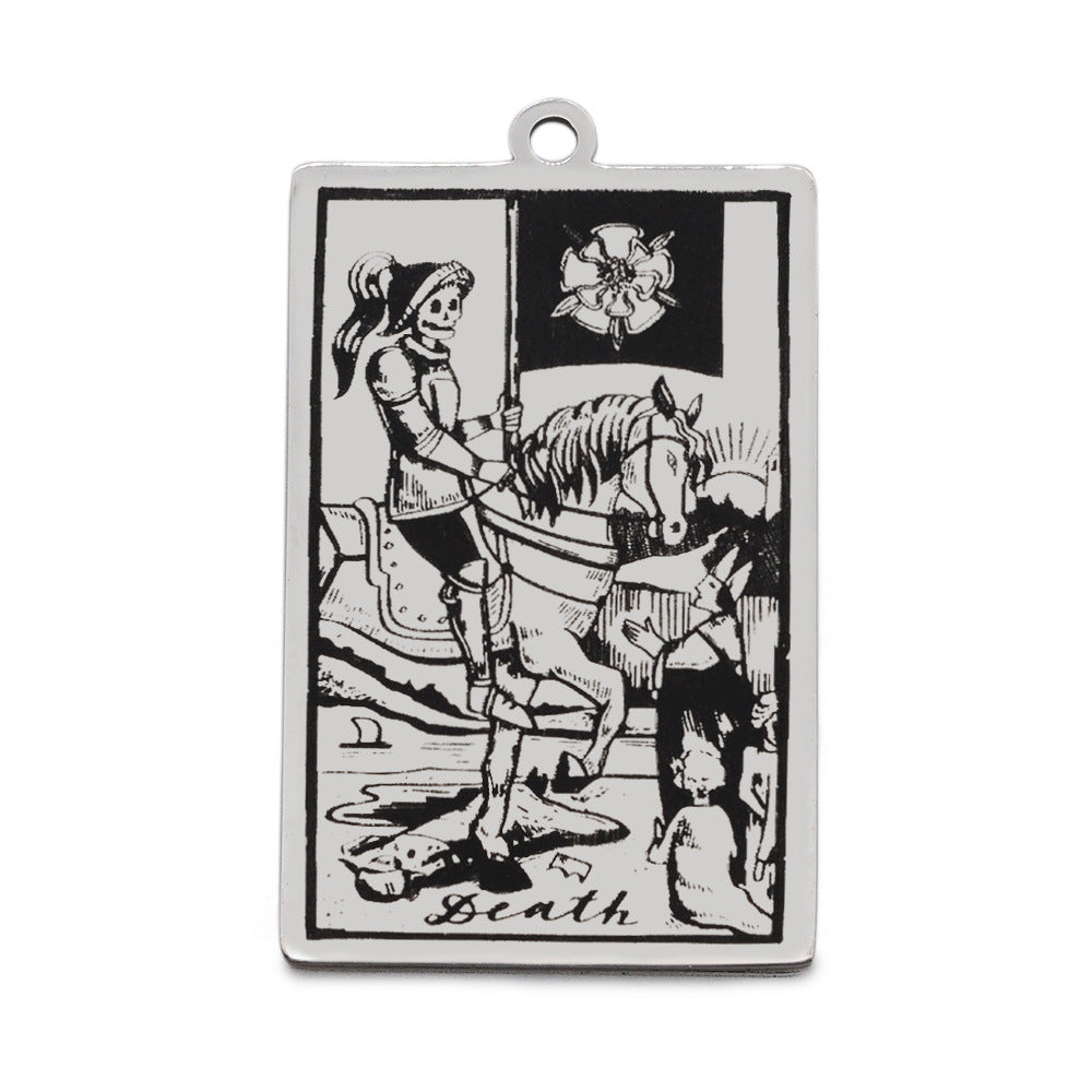 5 pcs/bag Tarot titanium steel pendant retro