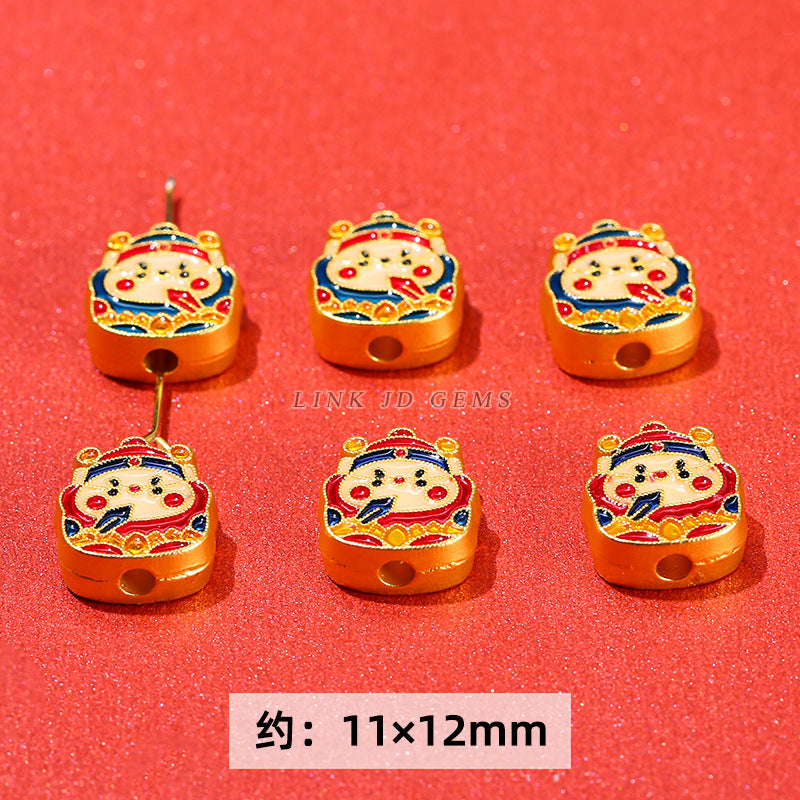 Ancient sand gold dragon year small accessories alloy