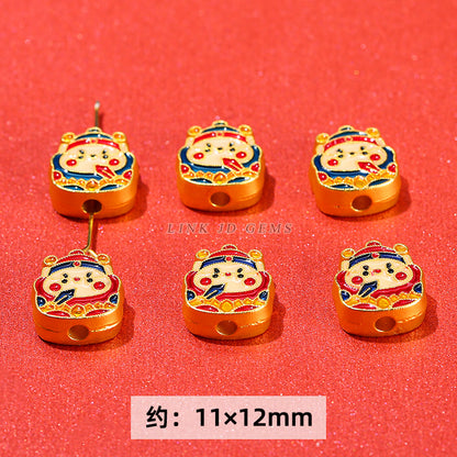 Ancient sand gold dragon year small accessories alloy