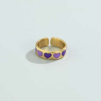 Colorful love cute drip ring