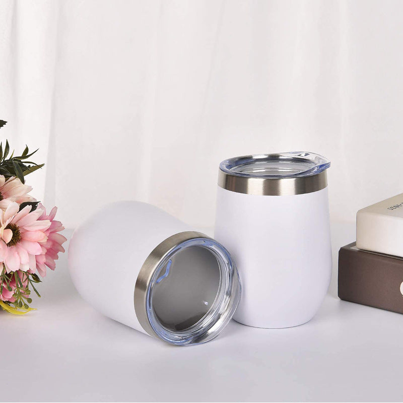 12Oz champagne glass inside and outside 304 stainless steel double egg cup