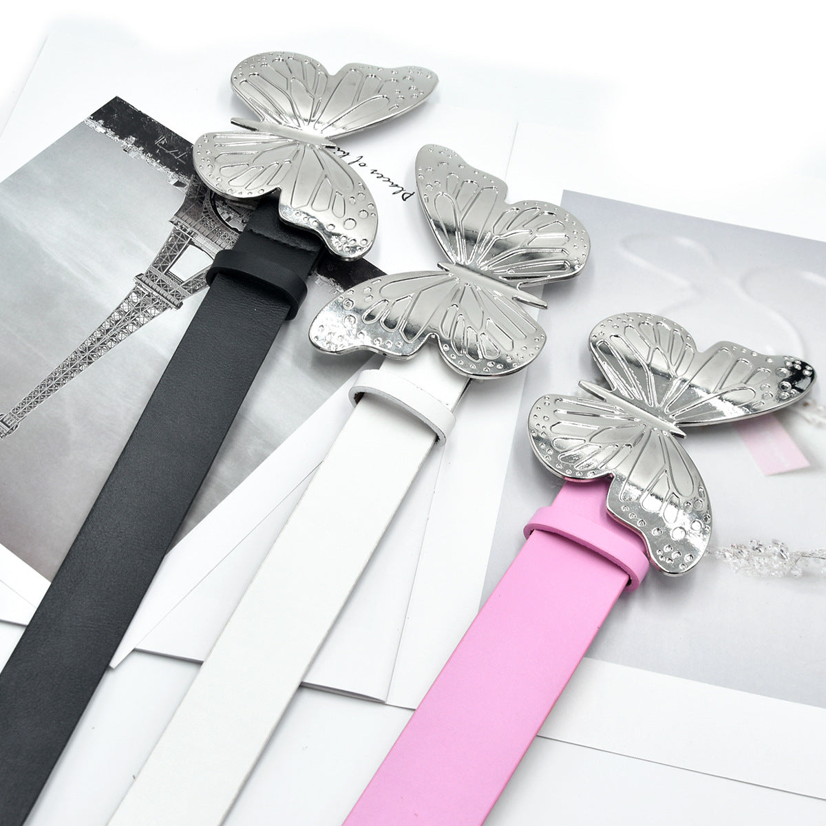 Silver Metal Butterfly Belt