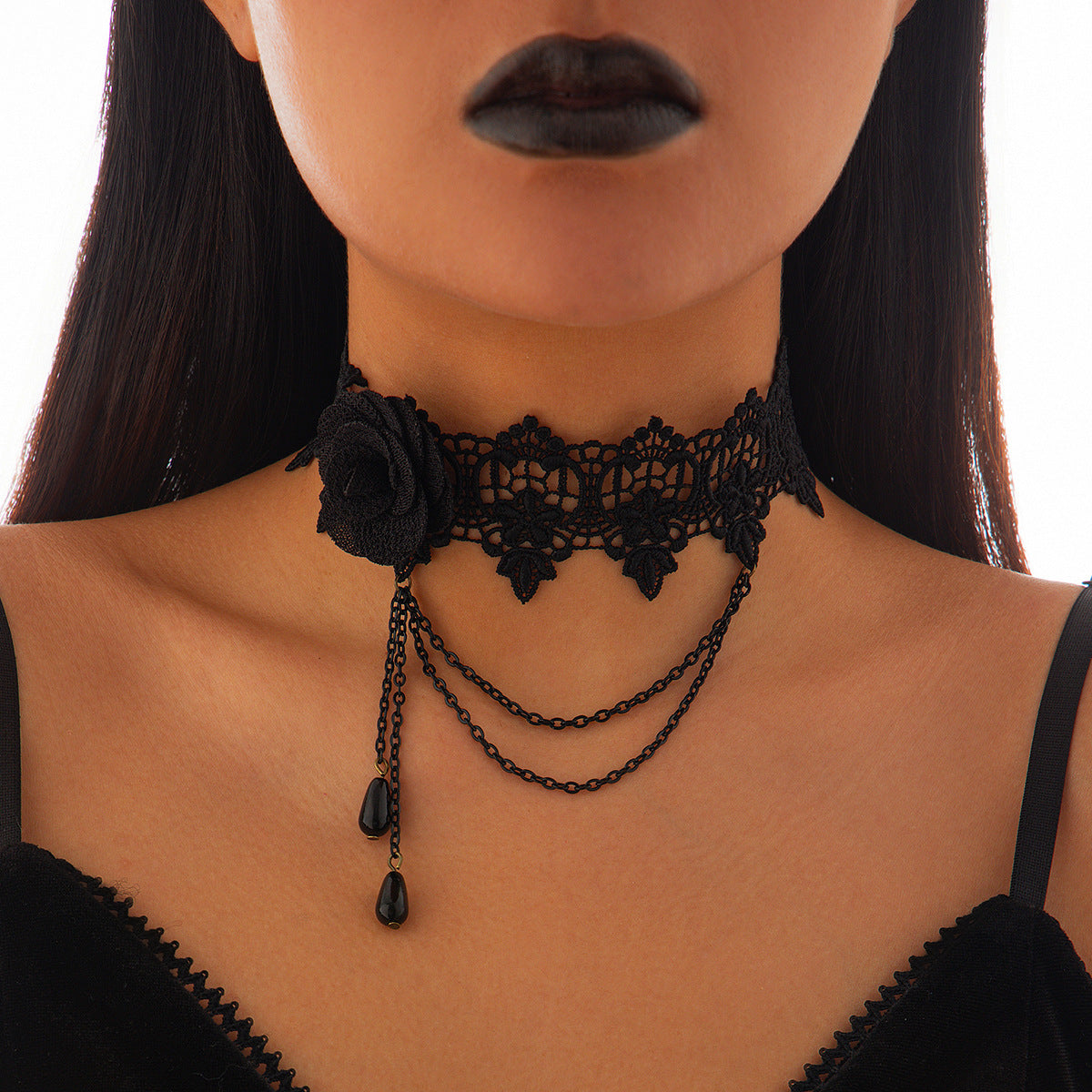 Pumpkin Festival Spider Web Lace Necklace