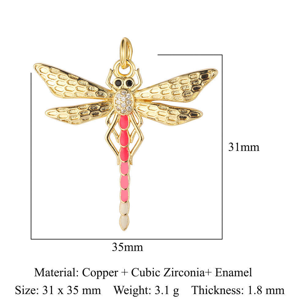 Bee Butterfly Dragonfly Copper Zircon Pendant Devil's Eye