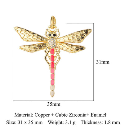 Bee Butterfly Dragonfly Copper Zircon Pendant Devil's Eye
