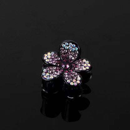 Horquilla pequeña fija con forma de cola de caballo alta y diamantes de imitación 