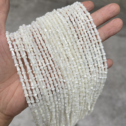 4 * 7 Natural White Horseshoe Snail Small Mushroom Loose Beads