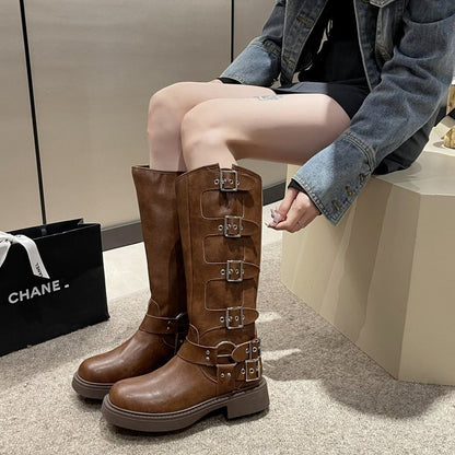 Black Heel Martin Boots Women's Western Cowboy Boots