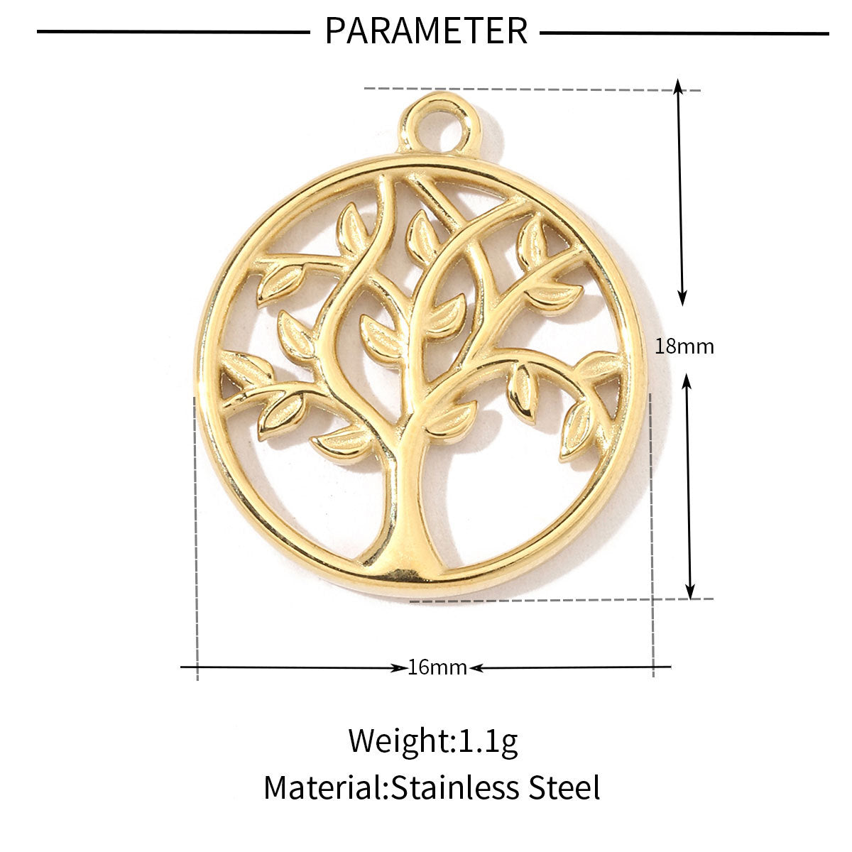 Tree of Life Devil's Eye Titanium Steel Pendant