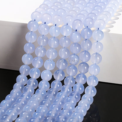 5A Natural Blue Chalcedony Beads