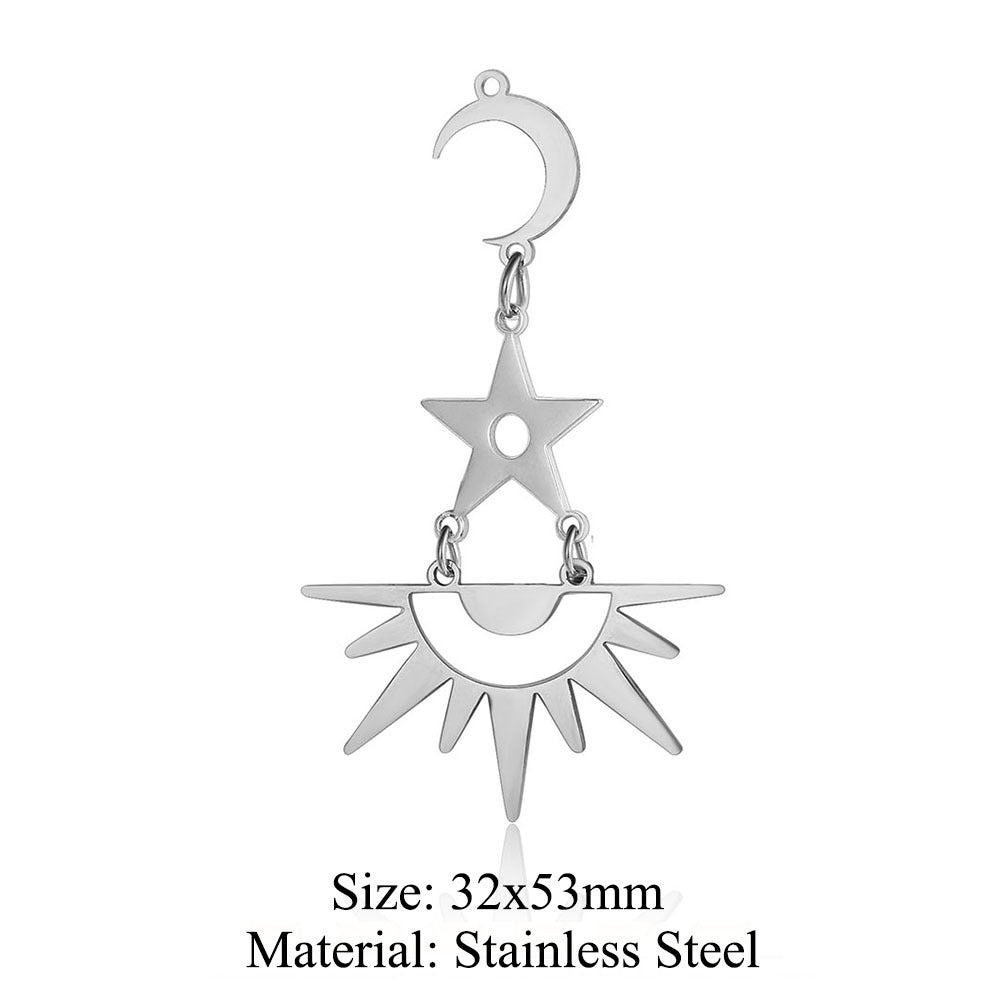 5 pcs/pack flower fringed titanium steel pendant