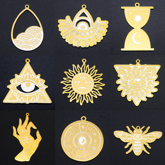 5 pcs/pack, hourglass eye sun pendant.