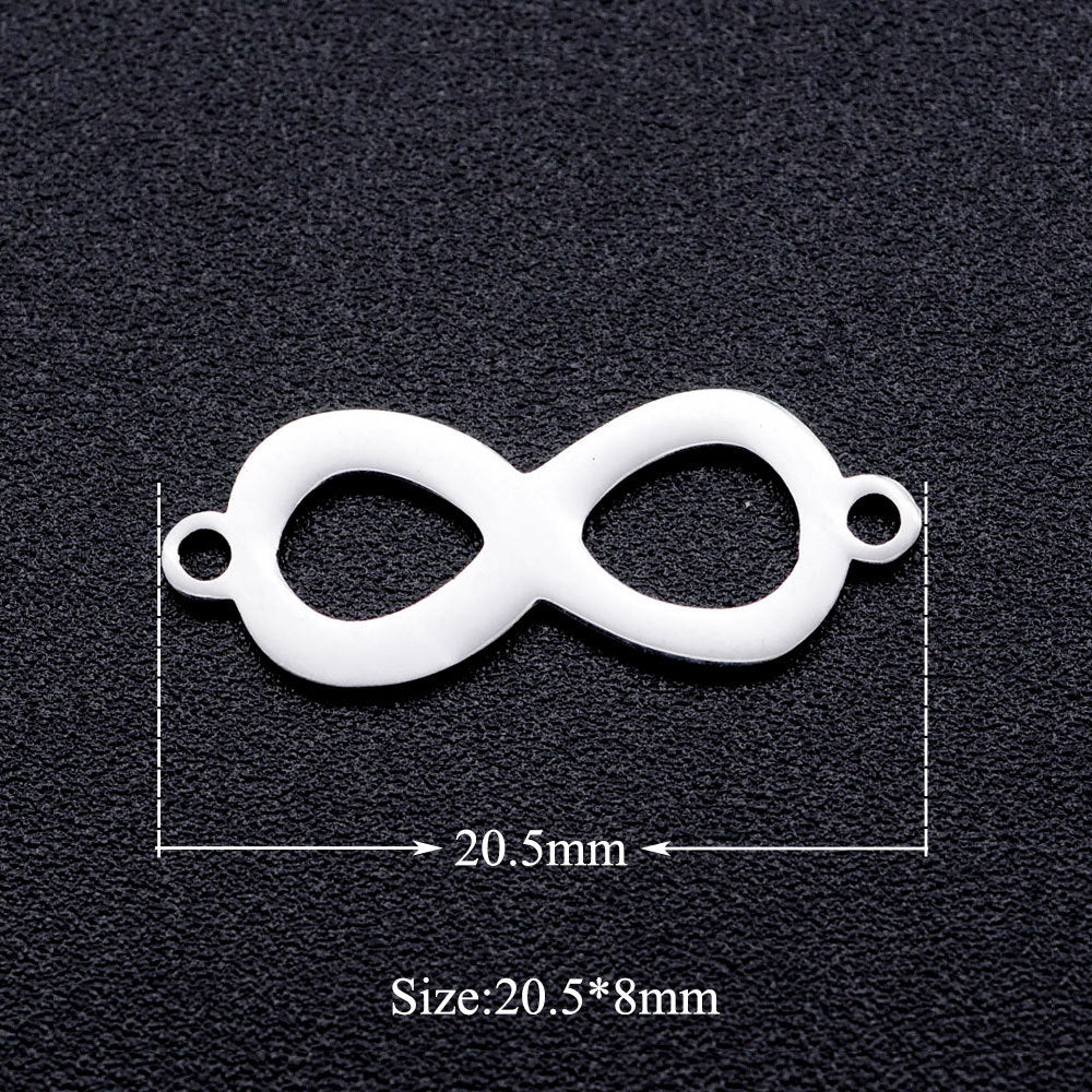 5 piezas/paquete Colgante de acero de titanio en forma de corazón con infinitas notas musicales 