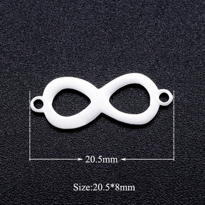 5 piezas/paquete Colgante de acero de titanio en forma de corazón con infinitas notas musicales 