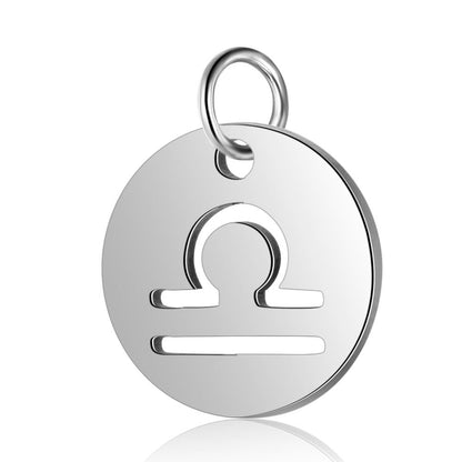 5 pcs/titanium steel twelve constellation jewelry pendant.