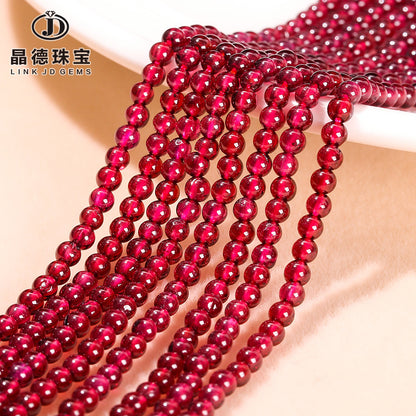 Garnet loose beads DIY jewelry accessories round bead bracelet