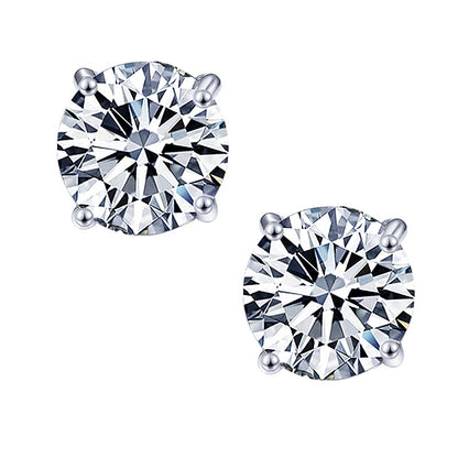 Temperamental diamond teardrop-shaped four-claw earrings