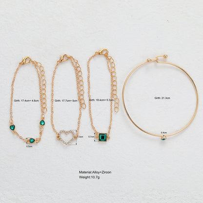 Heart Bracelet Set 4 Pieces