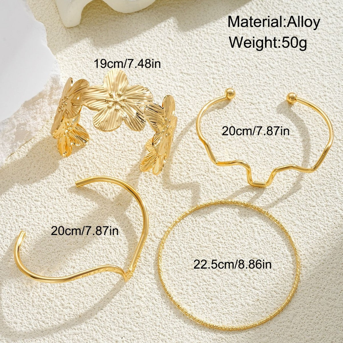 Gold Flower Line Bracelet