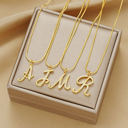 European and American 26 letters gold necklace