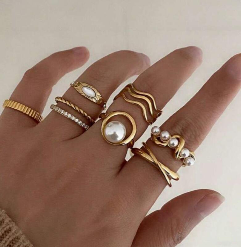 French Gold-Plated Wave Ring