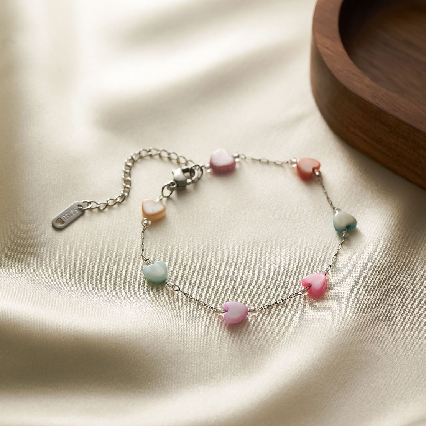 Women's Colored Natural Stone Bracelet — Love Charm, Sweet Dopamine Style, Non-Fading