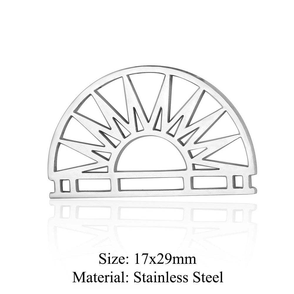 Colgante de acero de titanio con forma geométrica, 5 unidades por bolsa 