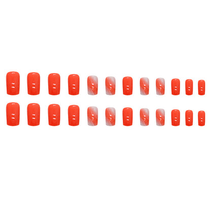 Energetic Orange Sweet Fake Nails