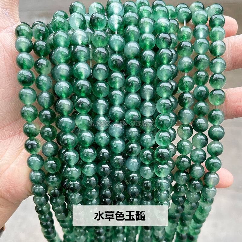 Colored jade round beads