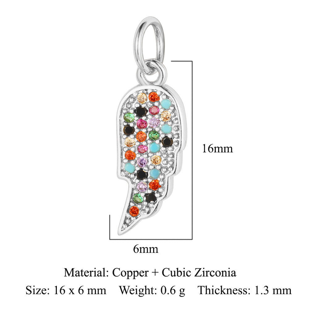 Copper zircon winged spider snake pendant