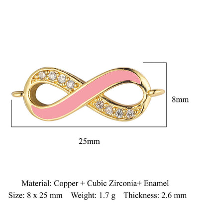 Copper zircon DIY jewelry connecting accessories