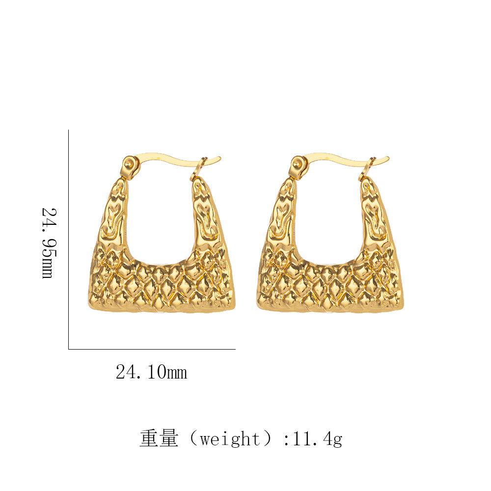 18K Gold Titanium Steel Geometric Earrings