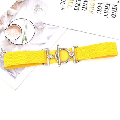 Hook buckle women's elastic belt