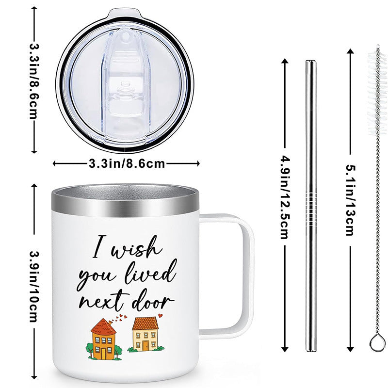 Vacuum water cup can be printed with logo.