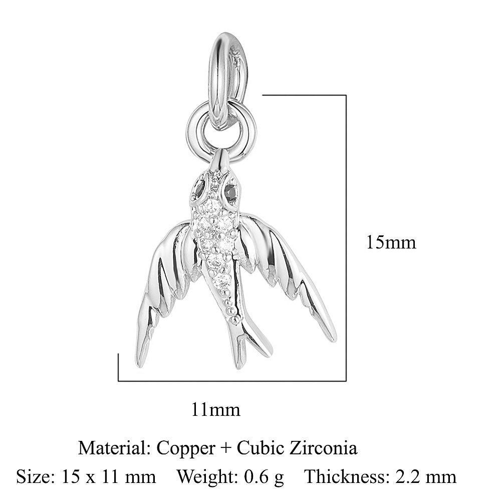 Copper zircon winged spider snake pendant