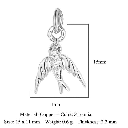 Copper zircon winged spider snake pendant