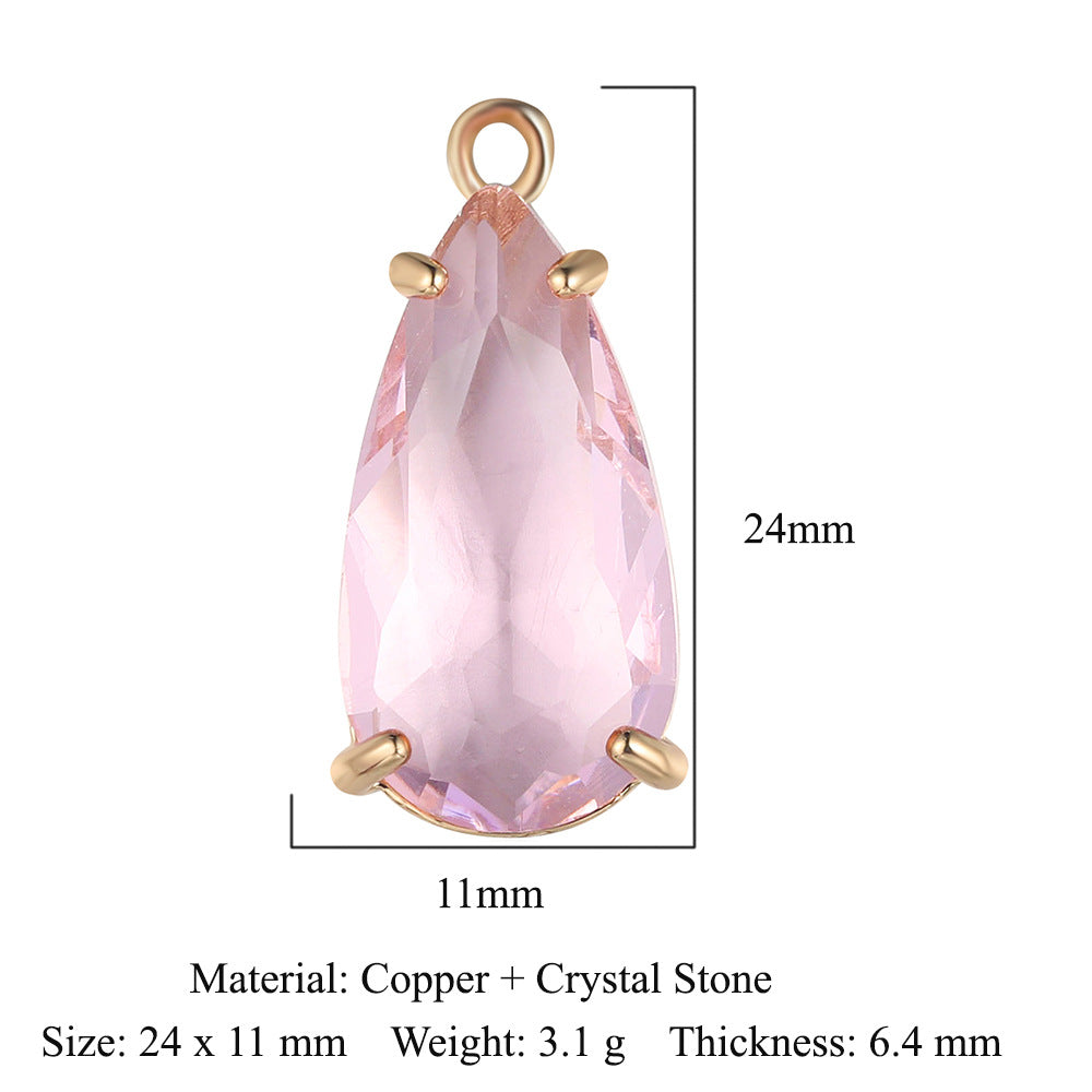 Colgante de cristal de cobre con forma de mariposa y gota de agua 
