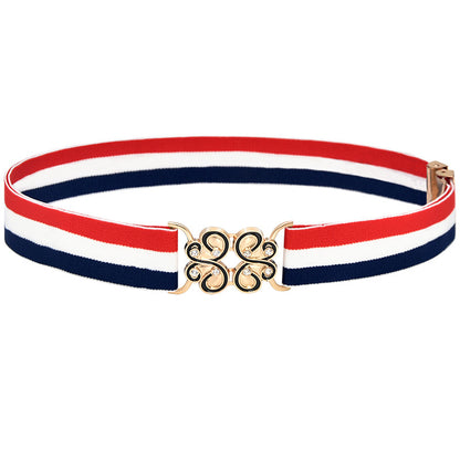 Elastic wide belt female minimalist